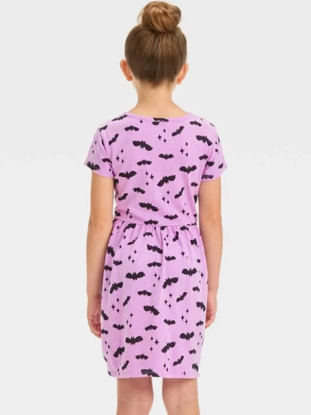 Target Cat and Jack Halloween Bat Short Sleeve Dress Purple